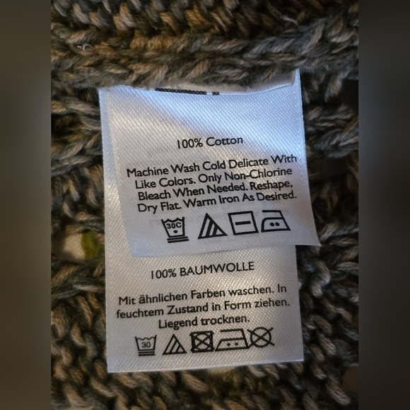 Eddie Bauer XS Cotton Open Knit Shawl Collar Cardigan Sweater Boho Layering - Picture 8 of 8